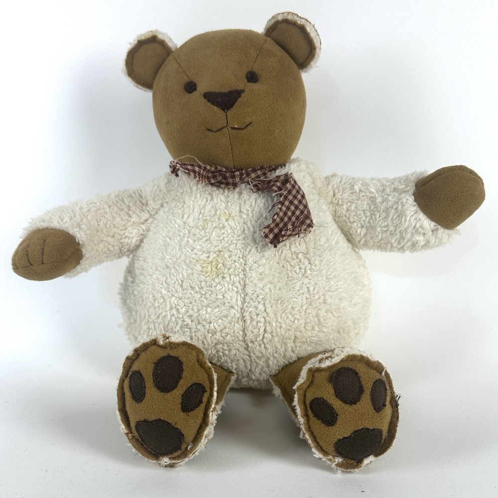 Baby Gap Brannan Teddy Bear Stuffed Plush  Cream Sherpa Faux Suede Scarf Boots